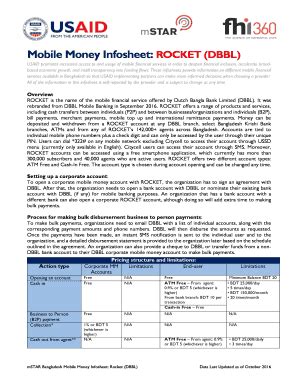 Mobile Money Infosheet: ROCKET (DBBL) .